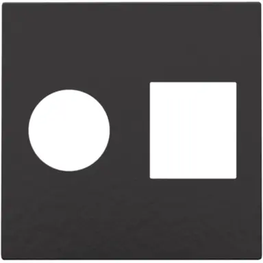 Niko 200-65702 centraalplaat coax RJ45 piano black coated