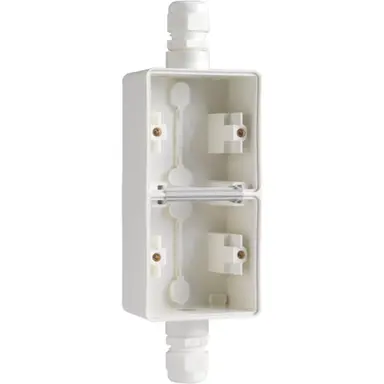 Niko 701-84261 Hydro opbouwbak 2V trekdoos dubbel verticaal met boven en onder 1x M20-ingang wit