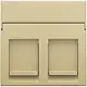 Niko 221-65200 centraalplaat 2-voudig vlak tbv RJ draagring gold coated