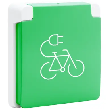 Niko 701-36875 Hydro wandcontactdoos fiets oplaadpunt met insteekklemmen wit/groen