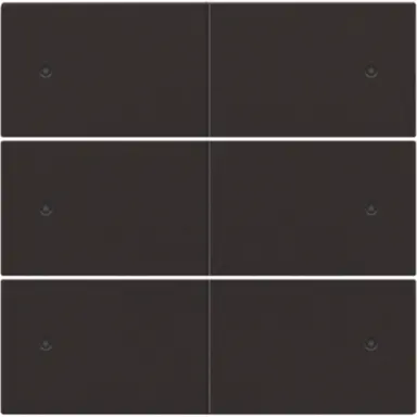 Niko 124-60150 afwerkingsset voor 6-voudige potentiaalvrije drukknop 24 V met LED's dark brown coated