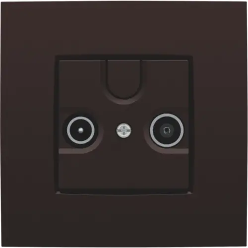 Niko 124-69593 centraalplaat coax voor TV en FM dark brown coated