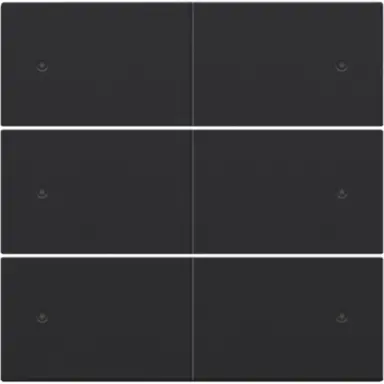 Niko 161-60150 afwerkingsset voor 6-voudige potentiaalvrije drukknop 24 V met LED's black coated