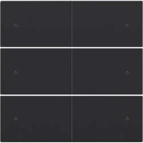 Niko 161-60150 afwerkingsset voor 6-voudige potentiaalvrije drukknop 24 V met LED's black coated