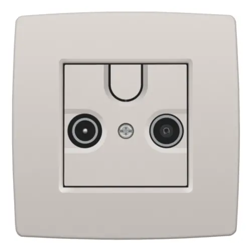 Niko 102-69593 centraalplaat coax voor TV en FM light grey