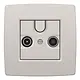 Niko 102-69593 centraalplaat coax voor TV en FM light grey