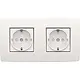 Niko 111-67960 wandcontactdoos 2-voudig randaarde voorbedraad voor duo-inbouwdoos bright white