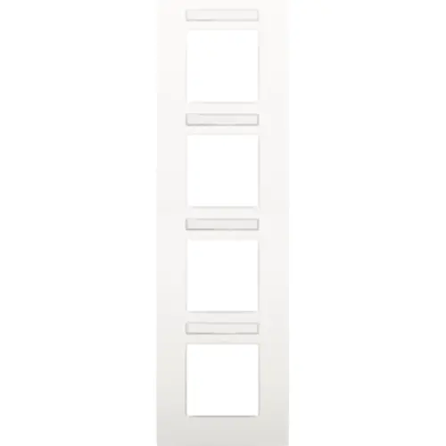 Niko 120-76401 afdekraam 4-voudig verticaal met tekstveld Intense white