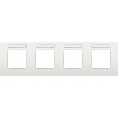 Niko 120-76402 afdekraam 4-voudig horizontaal met tekstveld Intense white