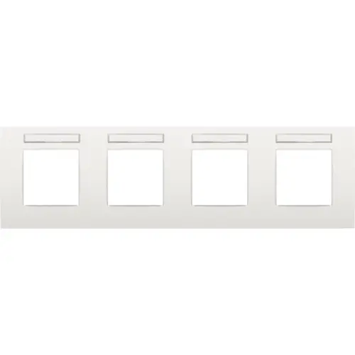 Niko 120-76402 afdekraam 4-voudig horizontaal met tekstveld Intense white