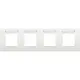 Niko 120-76402 afdekraam 4-voudig horizontaal met tekstveld Intense white