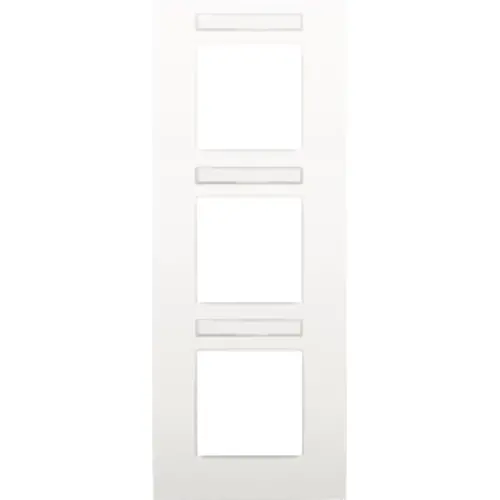 Niko 120-76701 afdekraam 3-voudig verticaal met tekstveld Intense white