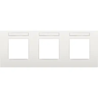 Niko 120-76702 afdekraam 3-voudig horizontaal met tekstveld Intense white