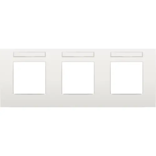 Niko 120-76702 afdekraam 3-voudig horizontaal met tekstveld Intense white