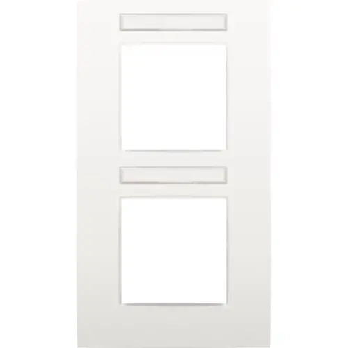 Niko 120-76801 afdekraam 2-voudig verticaal met tekstveld Intense white