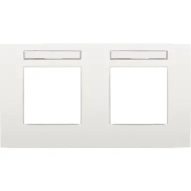 Niko 120-76802 afdekraam 2-voudig horizontaal met tekstveld Intense white