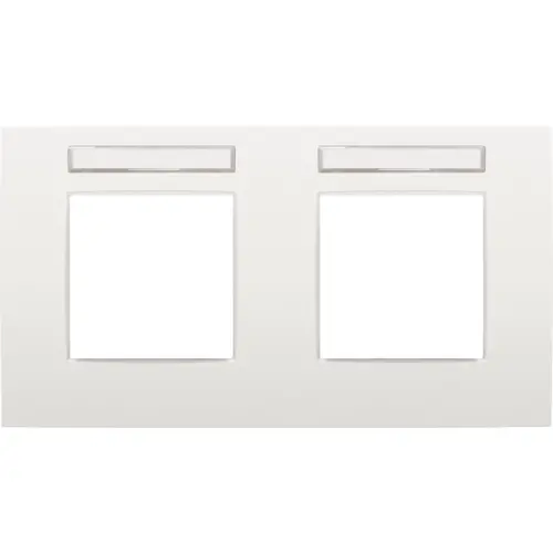 Niko 120-76802 afdekraam 2-voudig horizontaal met tekstveld Intense white