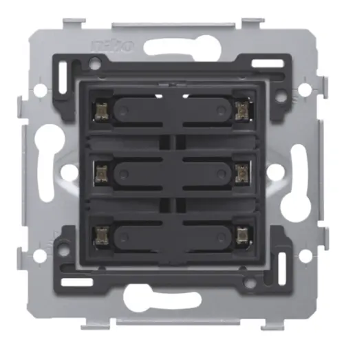 Niko 170-67171 sokkel voor 6-voudige potentiaalvrije drukknop 24 V N.O. met witte LED
