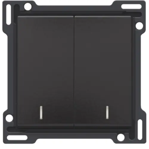 Niko 200-61507 schakelwip 2-voudig met controlevenster piano black coated