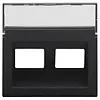 Niko 200-65400 centraalplaat 2-voudig tbv RJ draagring schuin met tekstveld piano black coated