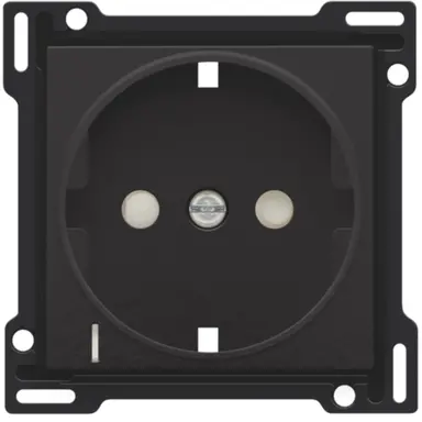 Niko 200-66908 afdekplaat voor wandcontactdoos randaarde kindveilig spanningsaanduiding piano black coated