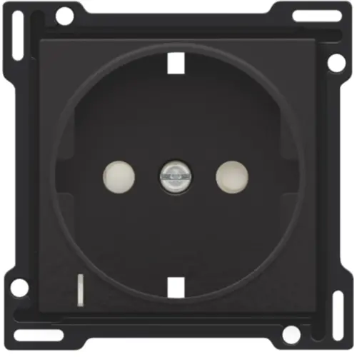 Niko 200-66908 afdekplaat voor wandcontactdoos randaarde kindveilig spanningsaanduiding piano black coated