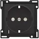 Niko 200-66908 afdekplaat voor wandcontactdoos randaarde kindveilig spanningsaanduiding piano black coated