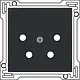 Niko 200-69010 centraalplaat telefoon 4-polig piano black coated