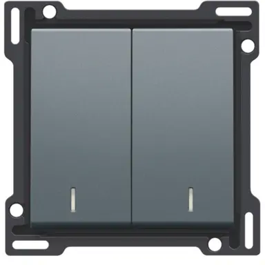 Niko 220-61507 schakelwip 2-voudig met controlevenster blue grey coated