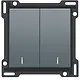 Niko 220-61507 schakelwip 2-voudig met controlevenster blue grey coated