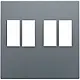 Niko 220-69701 centraalplaat 2-voudig voor stereo luidspreker aansluitdoos blue grey coated