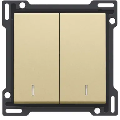 Niko 221-61507 schakelwip 2-voudig met controlevenster gold coated