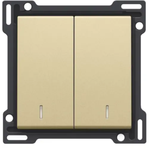 Niko 221-61507 schakelwip 2-voudig met controlevenster gold coated