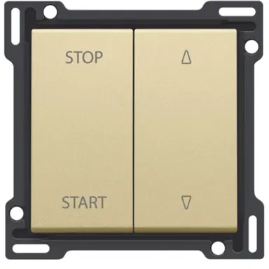 Niko 221-65905 jaloezieknop tbv tweevoudige elektrisch gescheiden schakelaar gold coated