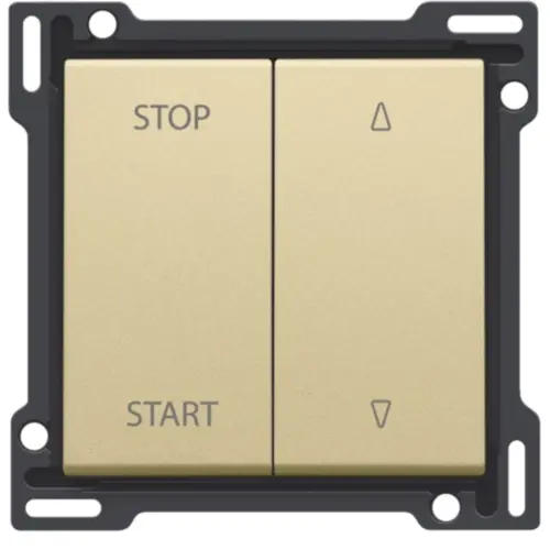 Niko 221-65905 jaloezieknop tbv tweevoudige elektrisch gescheiden schakelaar gold coated