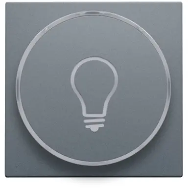 Niko 220-64008 centraalplaat met doorschijnende ring en lamp symbool blue grey coated