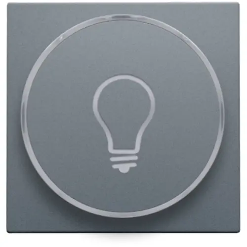Niko 220-64008 centraalplaat met doorschijnende ring en lamp symbool blue grey coated