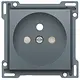 Niko 220-66601 afdekplaat voor wandcontactdoos met penaarde Belgie kindveilig blue grey coated