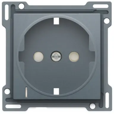 Niko 220-66908 afdekplaat voor wandcontactdoos randaarde kindveilig spanningsaanduiding blue grey coated