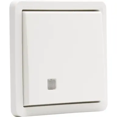 Niko 701-30000 Hydro verlichtbare pulsdrukker 1-voudig met controlevenster 1 maak- of verbreekcontact schroefklemmen wit