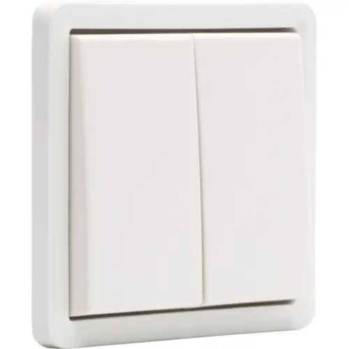 Niko 701-35005 Hydro pulsdrukker 2-voudig met 2 maak- of verbreekcontacten insteekklemmen wit