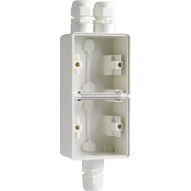 Niko 701-84262 Hydro opbouwbak 2-voudig verticaal met boven 2x en onder 1x M20-ingang wit