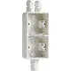 Niko 701-84262 Hydro opbouwbak 2-voudig verticaal met boven 2x en onder 1x M20-ingang wit
