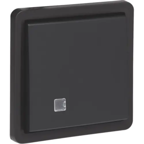 Niko 761-30005 Hydro verlichtbare pulsdrukker 1-voudig met controlevenster 1 maak- of verbreekcontact insteekklemmen zwart