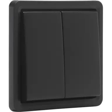 Niko 761-35005 Hydro pulsdrukker 2-voudig met 2 maak- of verbreekcontacten insteekklemmen zwart