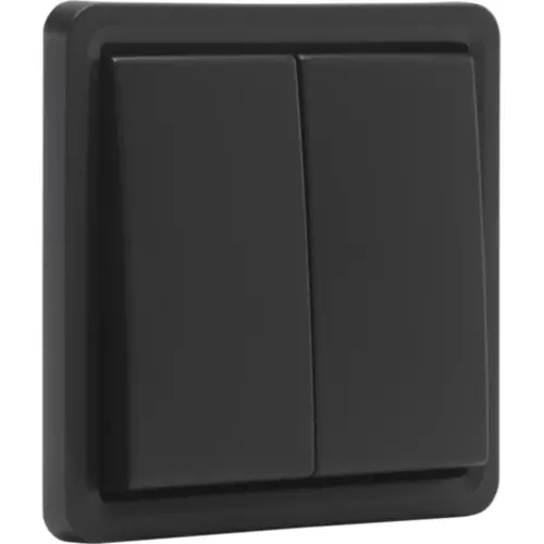 Niko 761-35005 Hydro pulsdrukker 2-voudig met 2 maak- of verbreekcontacten insteekklemmen zwart