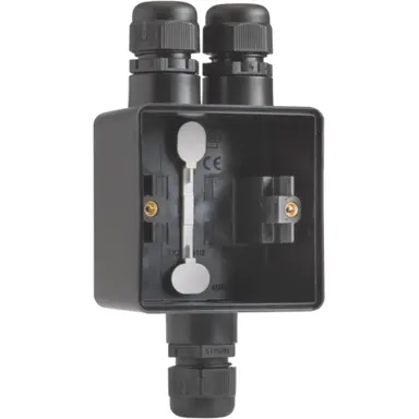 Niko 761-84162 Hydro opbouwbak 1-voudig met 2 ingangen en 1 uitgang zwart