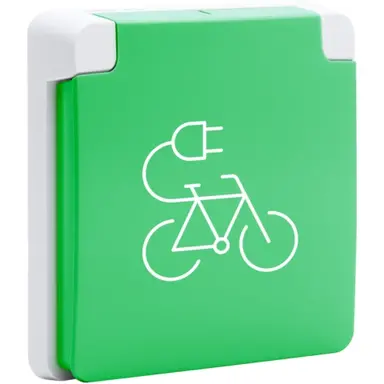 Niko 700-36870 Hydro wandcontactdoos fiets oplaadpunt met schroefklemmen grijs/groen