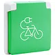 Niko 700-36870 Hydro wandcontactdoos fiets oplaadpunt met schroefklemmen grijs/groen