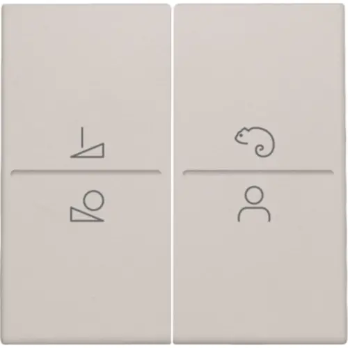 Niko 102-90002 afwerkingsset draadloze schakelaar of een drukknop met 4 bedieningsknoppen en LED-sturing light grey